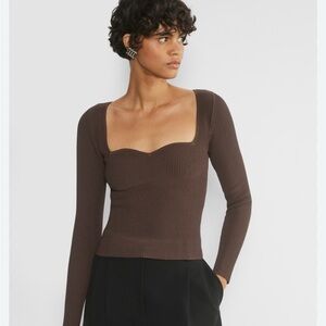 Aritzia sculpt knit sweetheart long sleeve